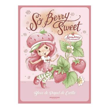 Imagem de Bloco de Papel de Carta São Domingos Moranguinho Animativa 48 Folhas sem Pautas 18X24MM 70G-M² Rosa