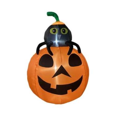 Imagem de Gato Fantasma Inflável De Halloween De 1,80m Com Luzes LED Para Decora