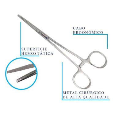 Imagem de Pinça Kelly Reta 16cm Aço Inoxidável Social Instrumentos. - Congratula