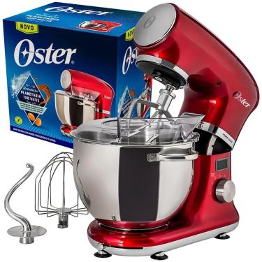 Imagem de Batedeira Planetária Digital Oster Bowl Inox 5L Multifuncional OBAT911 Vermelha 220V