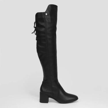 Imagem de Bota Bottero Cano Longo Salto Couro Amarração 347805, 35, Preto