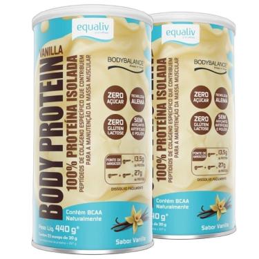 Imagem de Kit 2 Body Protein Isolado Vanilla 440g - Equaliv-Unissex