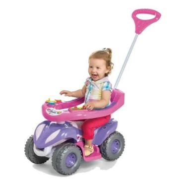 Imagem de Quadriciclo Calesita Super Flower Rosa 943: Passeio e Pedal para Bebês