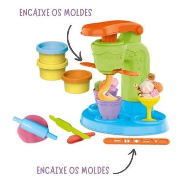 Imagem de Kit Sorveteria Infantil com Massinha de Modelar, Taças e Moldes - ARK 