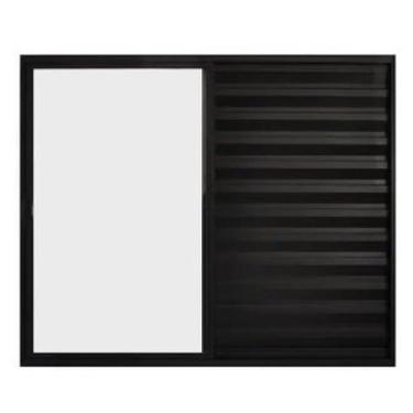 Imagem de Janela Veneziana de Correr 3 Folhas sem Grade Alumínio Preto 1.00 x 1.