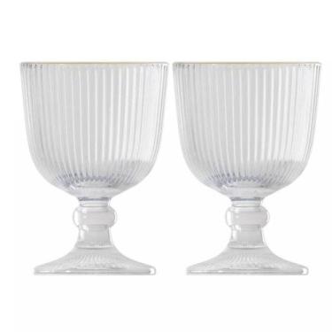 Imagem de Taça de Vidro Fio de Ouro Lines C/2Un 380ml 20637 Wolff