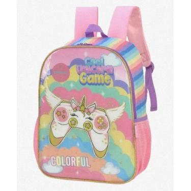 Imagem de Mochila Infantil Unicórnio De Costas Luxcel Rosa, Rosa