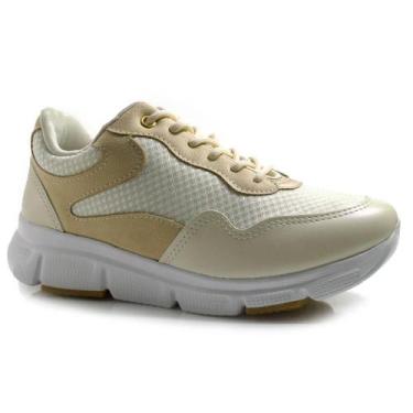 Imagem de Tênis Casual Feminino Comfortflex 2590303, Bege, 36