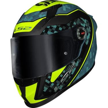 Imagem de Capacete ls2 ff358 s striker azul amarelo verde blue yellow, 56/s