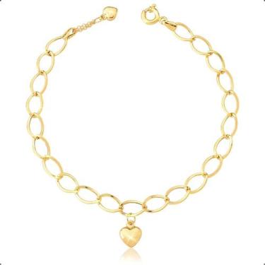 Imagem de Pulseira Ouro 18k Feminina Com Berloque Coração - Paulistana Joias