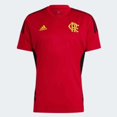 Imagem de Camiseta adidas masculina flamengo treino condivo 22 ha5409, Vermelho,