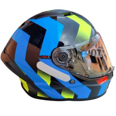 Imagem de Capacete Fechado Mt Stinger 2 Asphalt E7 Preto Azul Brilho - Mt Helmet