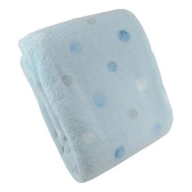 Imagem de Cobertor Bebe Microfibra Estampa Menino Bolinhas Cor Azul 90X110 Cames