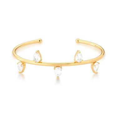 Imagem de Bracelete gotas cristais banhado a ouro  - Mezzare 