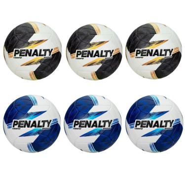 Imagem de Kit 6 Bola de Futebol Campo Bravo XXVI com Ultra Fusion e Câmara 6D Azul e Preto Penalty