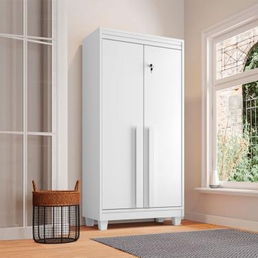 Imagem de Armário Multiuso Paris 2 Portas com Chave 4 Prateleiras 69.5cm Branco RV Móveis