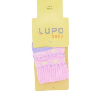 Imagem de Meia Infantil Bebê Meninas Lupo Bf Rosa - 0200, 0/4 M