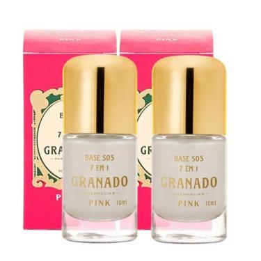 Imagem de Kit 2 Base para Unhas Fortalecedora SOS 7 em 1 Granado Pink 10ml