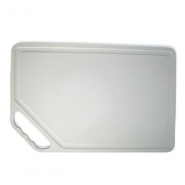 Imagem de Tábua de Corte O1 para Cozinha e Churrasco em Polipropileno Textura Dual com Alça Branco Ó Design