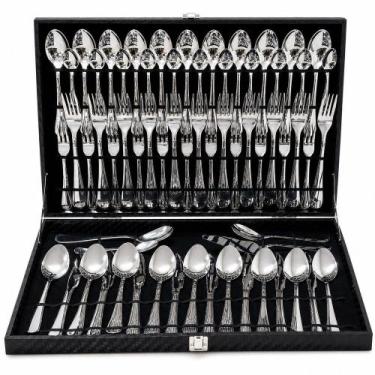 Imagem de Kit Faqueiro Maleta De Talheres Inox 76 Peças Completo Designer Lindo 