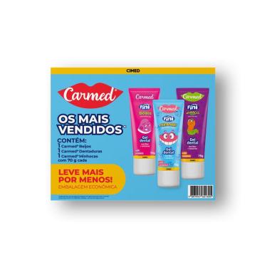 Imagem de Kit Gel Dental Infantil Carmed Oral Care Fini 3 Unidades 70g