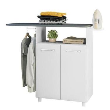 Imagem de Balcão Passadeira Melissa 2 Portas Branco UV/Branco UV - Nicioli