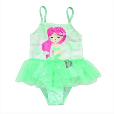 Imagem de Maiô Infantil Sereia com Saia Glitter Basic+ Poliéster e Elastano