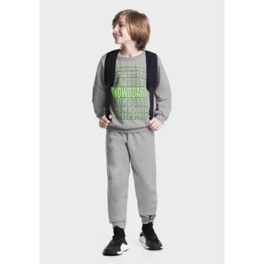 Imagem de Conjunto Moletom infantil Masculino Boca Grande 46645, 14, Cinza