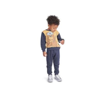 Imagem de Conjunto Infantil Moletom Casaco + Calça By Gus 6586, 3, Azul marinho