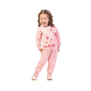 Imagem de Conjunto Moletom Infantil Casaco + Calça Dila 03947, 3, Rosa