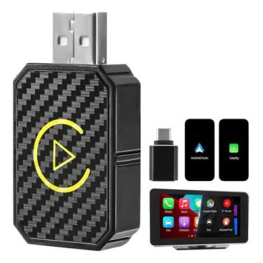 Imagem de Adaptador CarPlay Sem Fio 2 em 1 Wireless CarPlay e Android Auto USB /