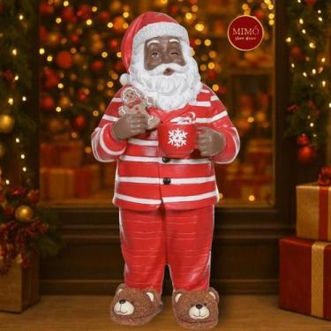 Imagem de Papai noel preto c/ pantufas de ursinho - 26cm - Mimô Store