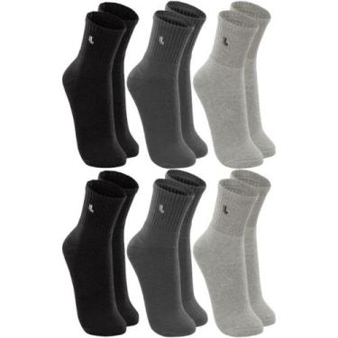 Imagem de Meia Lupo Sport Cano Médio 3245 C/6, Sortido escuro, 41-44