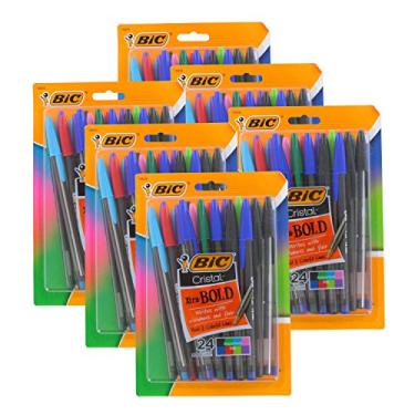 Imagem de Bic Cristal Xtra Bold Stick Ballpoint Pens, 1.6mm, Bold Point, Assorted Colors, Pack of 144
