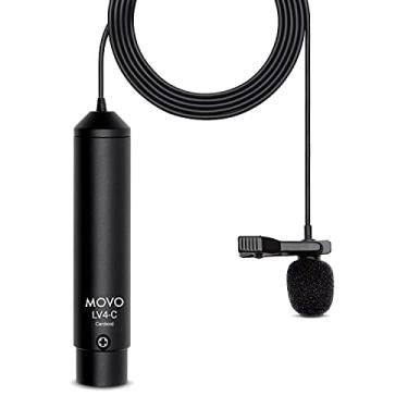Imagem de Movo LV4-C cardióide XLR microfone de lapela Phantom Power com clipe de lapela de metal e acessórios para pára-brisas - ótimo microfone externo para música, podcast, transmissão ao vivo, filmagem ou gravação no YouTube