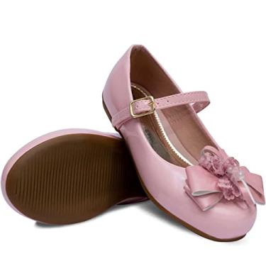 Imagem de Sapatilha Popidi Feminina Infantil Laço Perola Renda 02.23J (Rosa, BR, Criança de 4 a 8 anos, Numérico, 29)