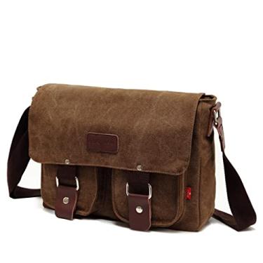 Imagem de Bolsa Tiracolo Masculina Mensageiro Transversal Carteiro Marrom