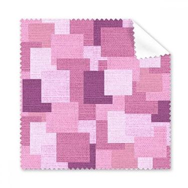 Imagem de Tecido de malha de linho roxo quadrado pano de limpeza de tela de telefone limpador de óculos 5 peças