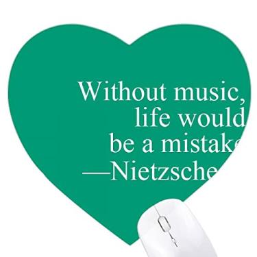 Imagem de Mousepad de coração com citações musicais Life Art Deco Tapete de borracha para escritório