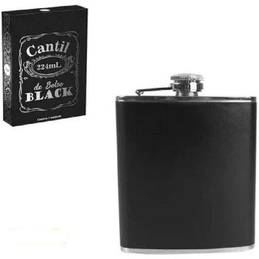 Imagem de Cantil de Bolso Black Porta Bebida Vodka Cachaça 224ml Art House