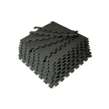 Imagem de Kit 20 Placas Tatame Tapete Eva Infantil 50x50x1cm Bebê - Preto