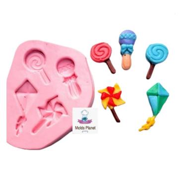 Imagem de Molde De Silicone Brinquedos, Pirulito, Pipa
