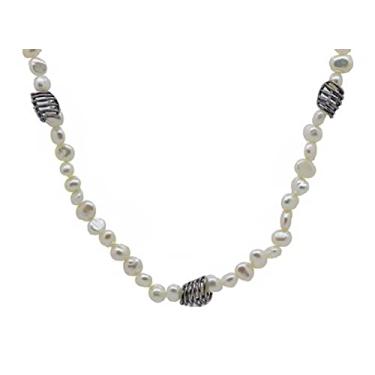 Imagem de Colar barroco de prata esterlina banhado a ródio preto