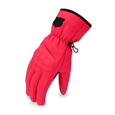 Imagem de MTR Luvas de inverno quentes de dedo inteiro, luvas impermeáveis para motociclismo com tela sensível ao toque Equipamento de corrida profissional para passeios ao ar livre, vermelho, GG