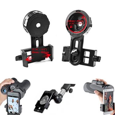 Imagem de Gosky Adaptador universal para foto de telefone telescópio, suporte adaptador para digitalização de telefone celular com alinhamento rápido – Compatível com binóculos monocular, compatível