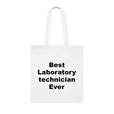 Imagem de Sacola de técnica de laboratório, a melhor bolsa para técnicos de laboratório, presente para técnicos de laboratório, bolsas reutilizáveis para técnicos de laboratório, ideia de de Natal, Branco