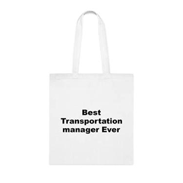 Imagem de Bolsa tote de gerente de transporte, Best Transportation Manager Ever Tote bag, presente de gerente de transporte, bolsas reutilizáveis para gerente de transporte, ideia de de Natal, Branco