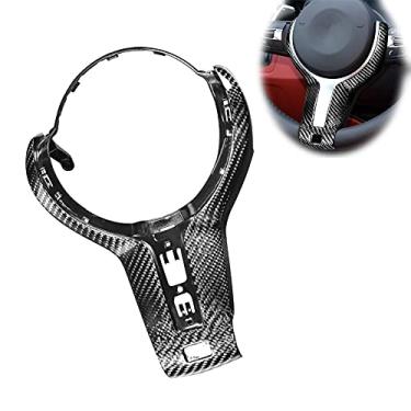 Imagem de FINMOKAL Acabamento Do Volante De Fibra De Carbono Real Adequado Para BMW F20 F22 F30 F31 F33 F36 F10 F06 X5 Preto, Fibra De Carbono