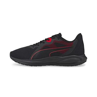 Imagem de PUMA Tênis masculino Twitch Runner, Preto/vermelho de alto risco, 8.5