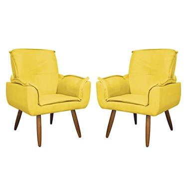 Imagem de Kit 02 Poltronas Decorativa Emília Plus Suede - Ds Estofados